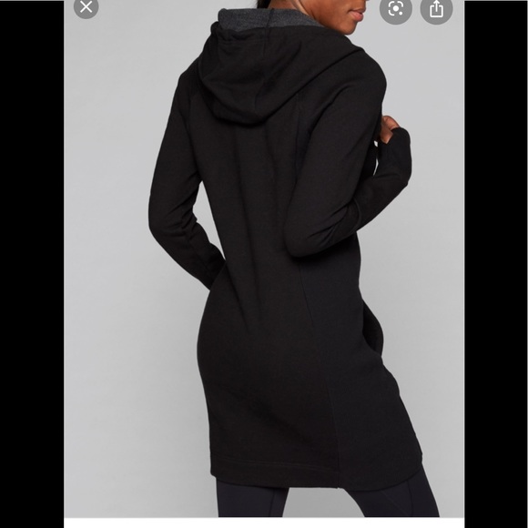 🖤Athleta Hayes Hoodie Dress/Tunic Top-Black-S/M🖤 - Picture 3 of 10